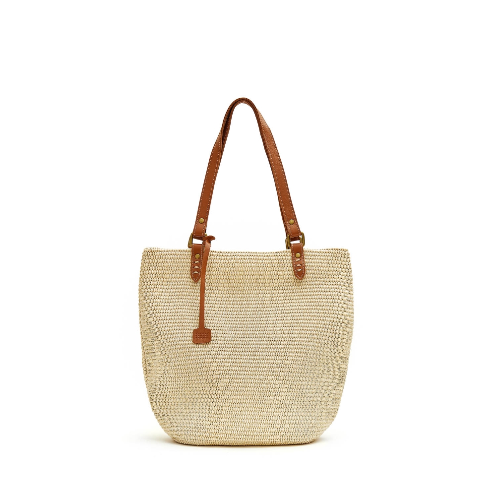 Bolso rafia marron sale