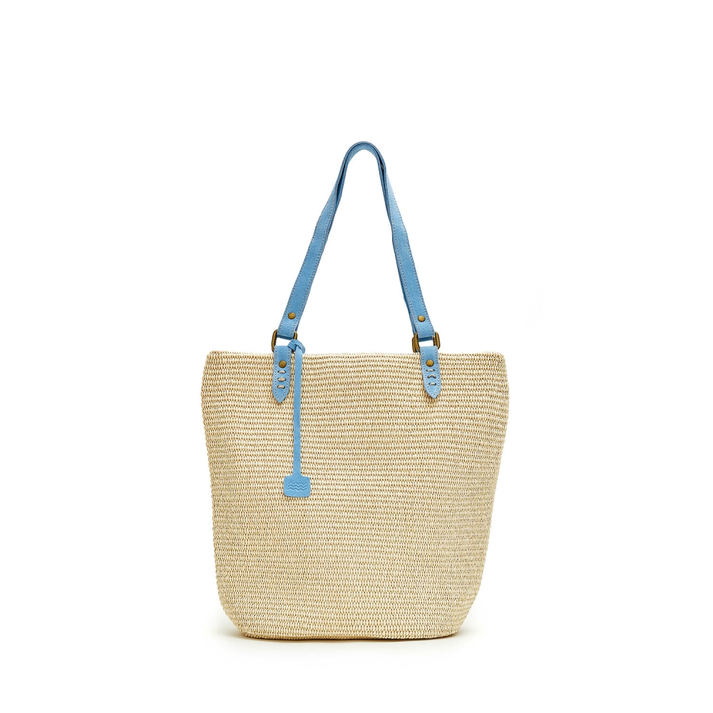 Turquoise Raffia Bag