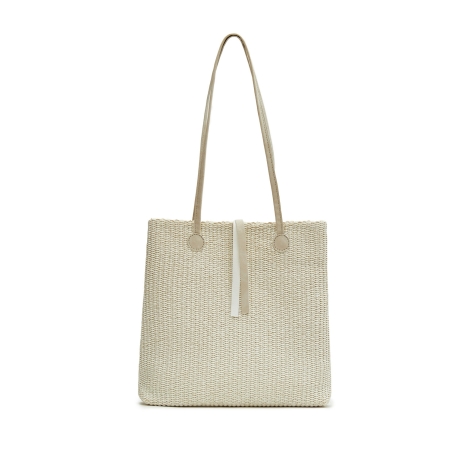 White Raffia Bag