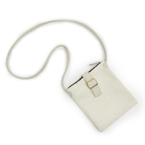 Bolso Bandolera Rafia Blanca