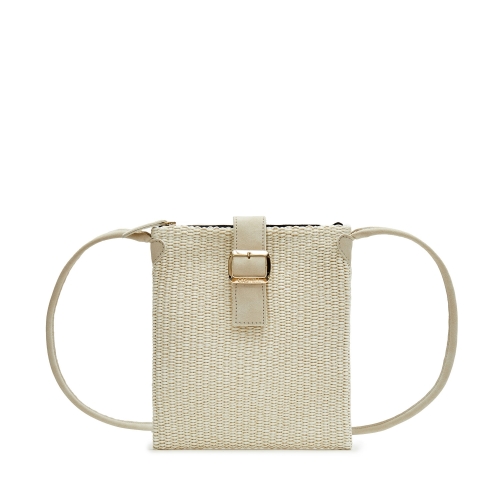 White Crossbody Raffia Bag 2