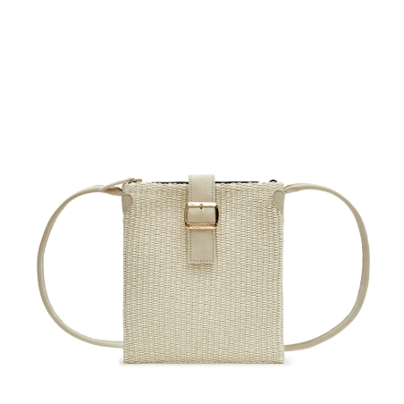Bolso Bandolera Rafia Blanca