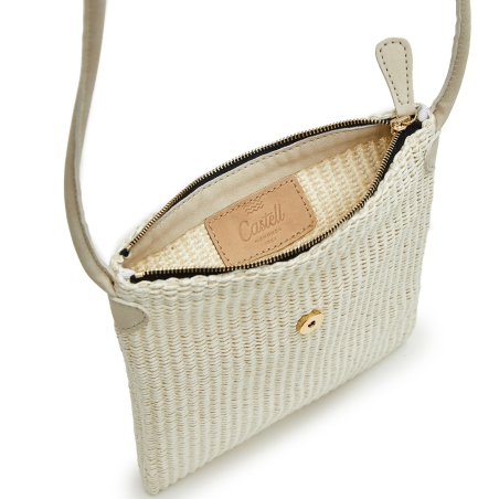 Bolso Bandolera Rafia Blanca