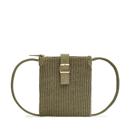 Bolso Bandolera Rafia Verde 2