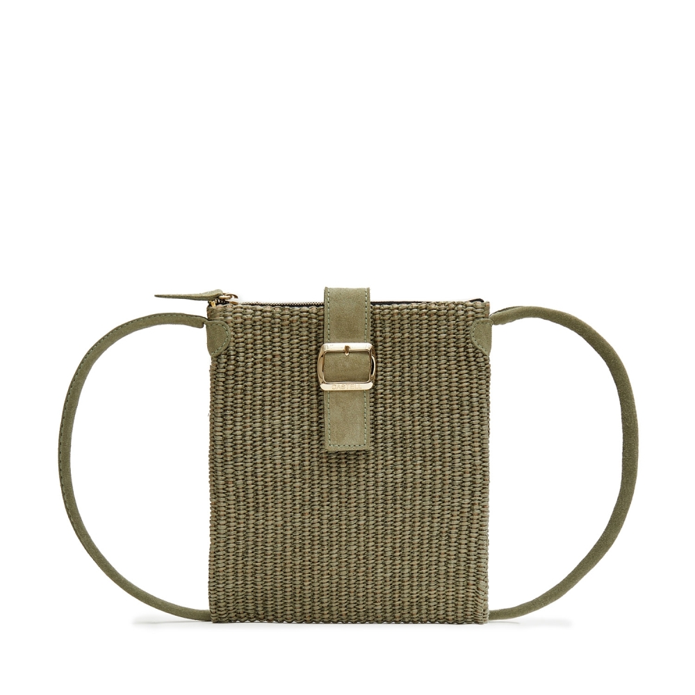Bolso Bandolera Rafia Verde