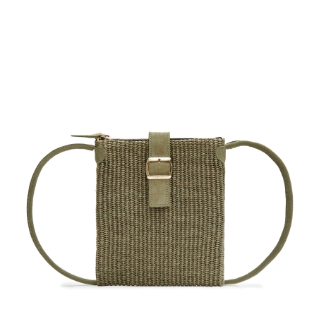 Bolso Bandolera Rafia Verde