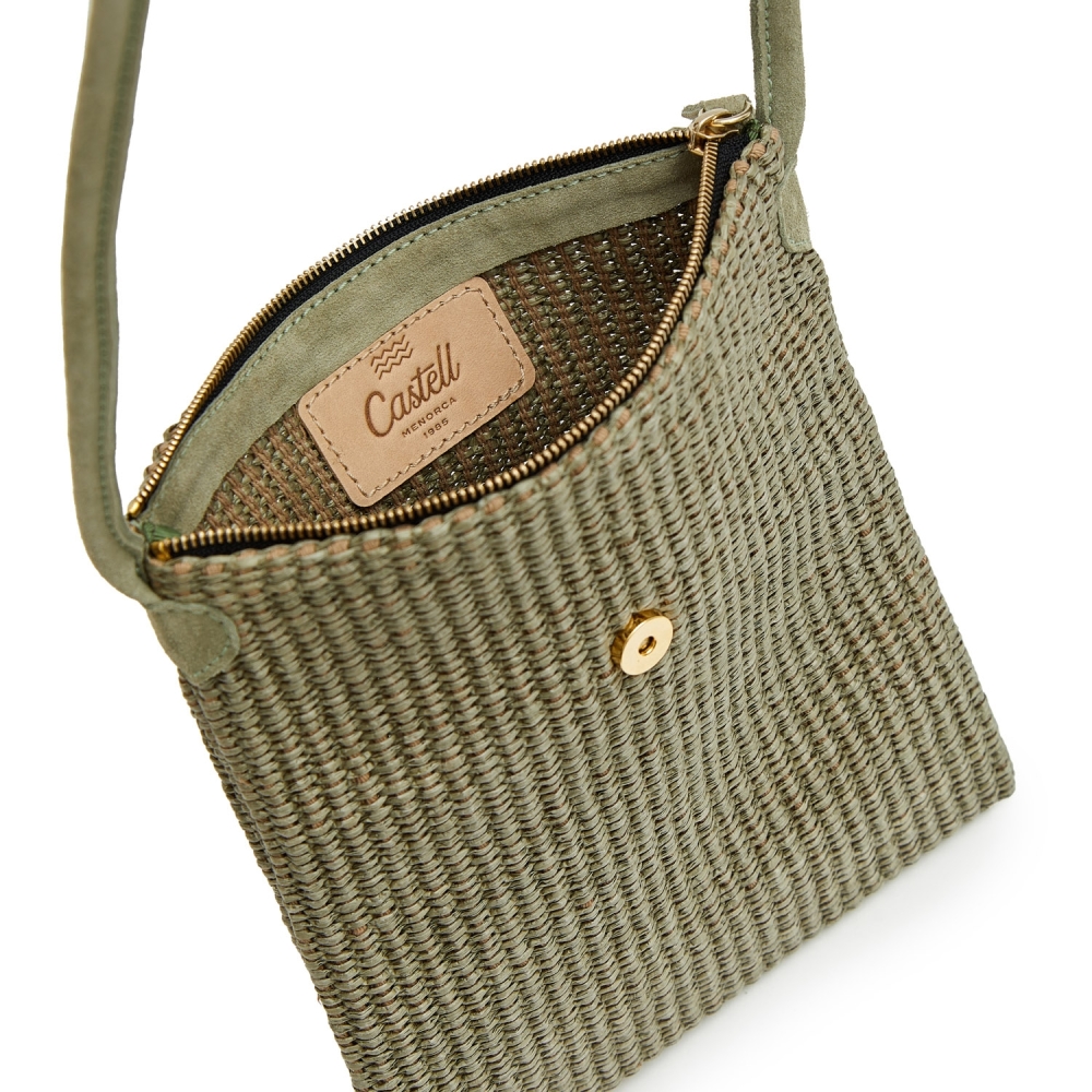 Bolso Bandolera Rafia Verde