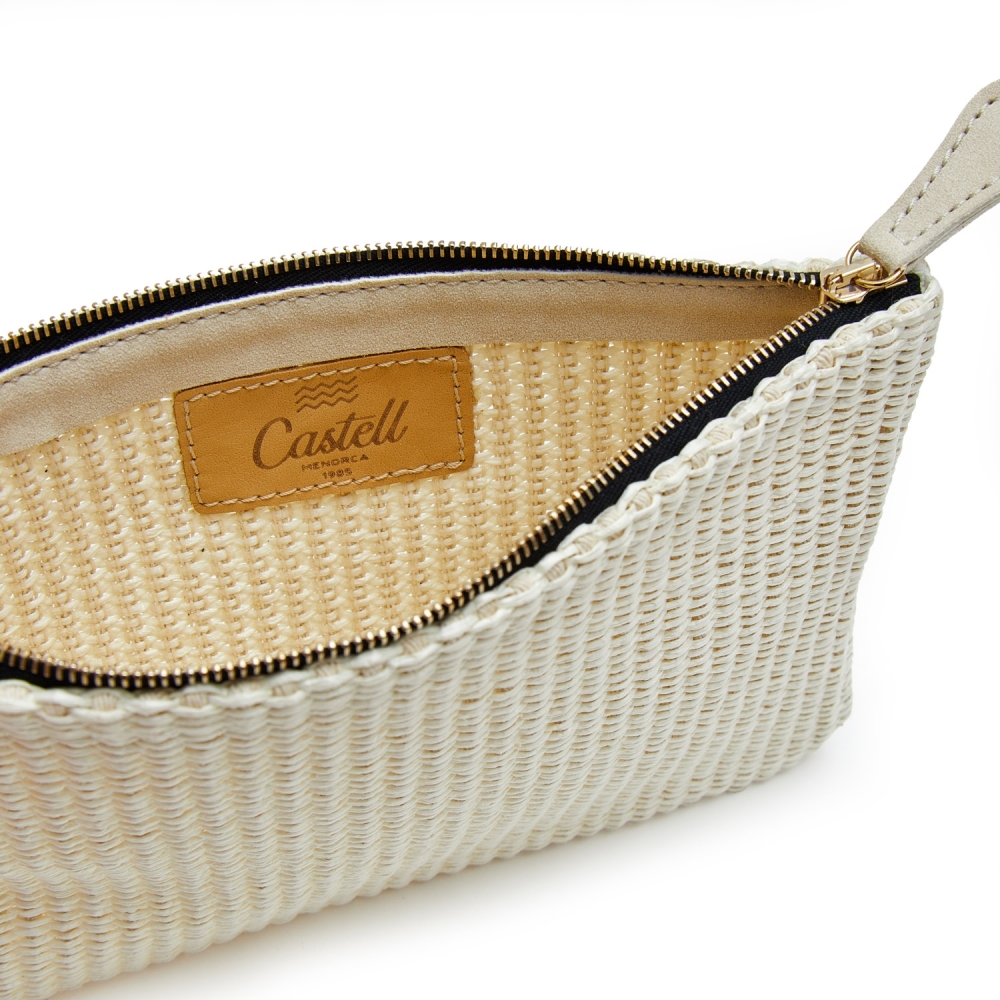 White Raffia Handbag