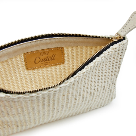 White Raffia Handbag